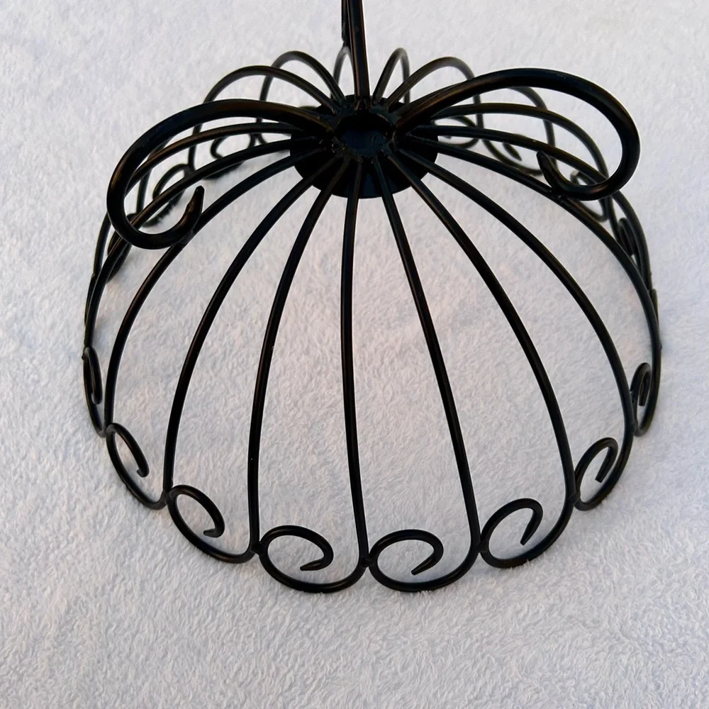 Wrought Iron Scroll Table Fruit Basket Bowl 12” Round